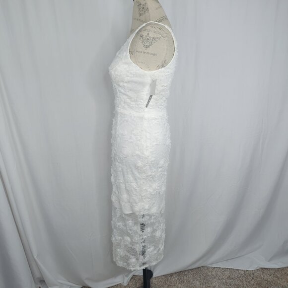 Xscape Lace Dress 4 White Midi Bridal Sleeveless - Picture 6 of 12